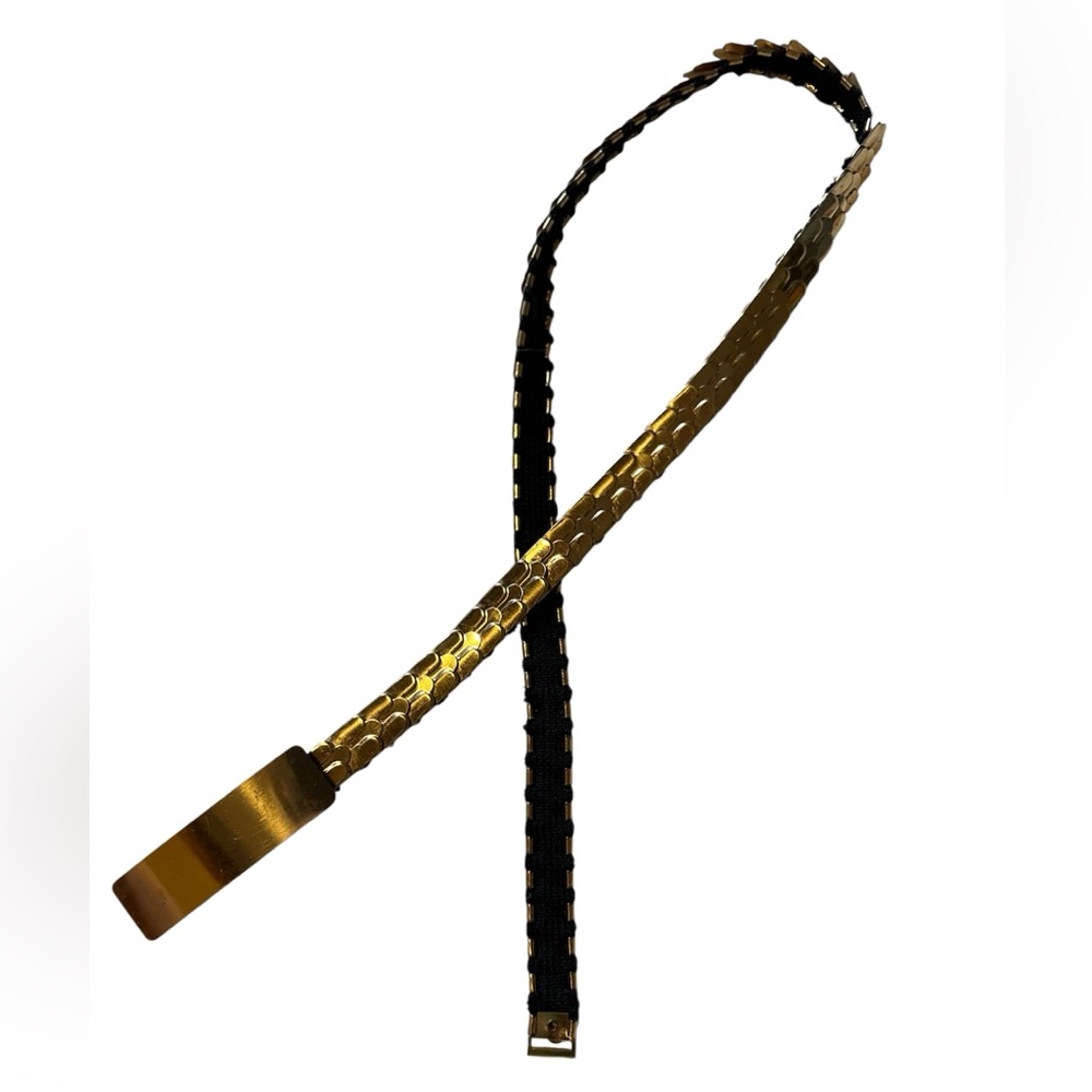 Vintage Gold Metal Chain Belt elastic stretch 26”